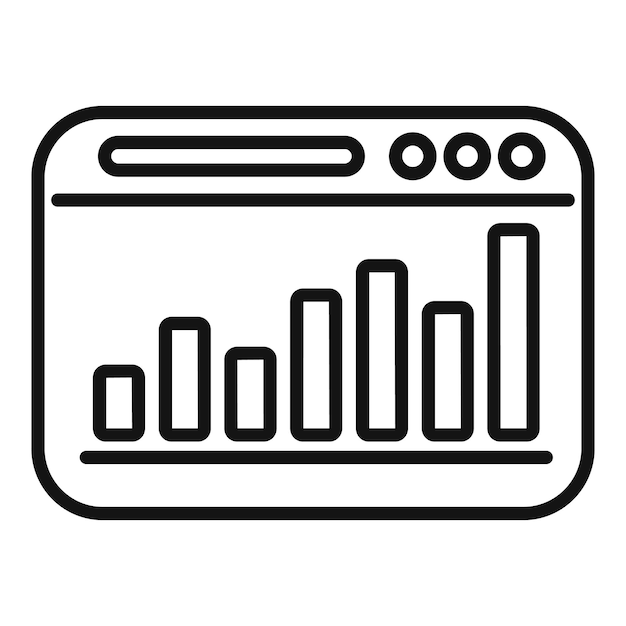 成長するバーチャート統計の概念を示すウェブページ