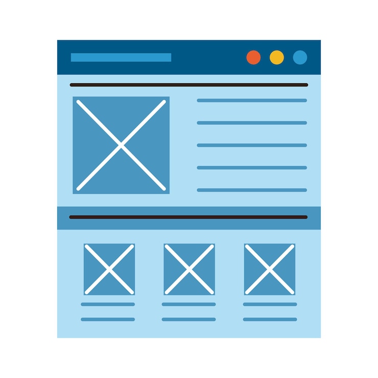 Vector web page template isolated icon