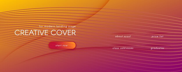 Web page template wave lines and abstract geometric shapes