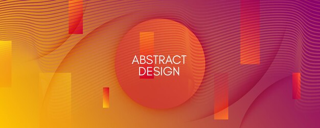 Web page template wave lines and abstract geometric shapes