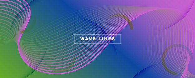 Web page template wave lines and abstract geometric shapes