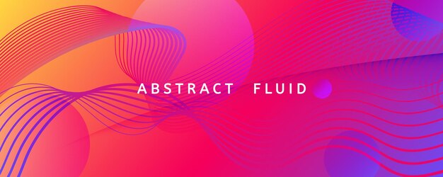 Web page template with fluid shapes geometric elements and gradient