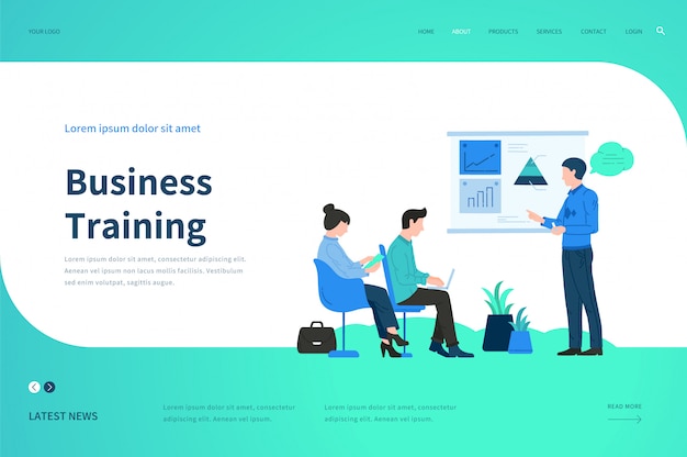 Web page  templates for Business Training. Modern  illustration concept for website.