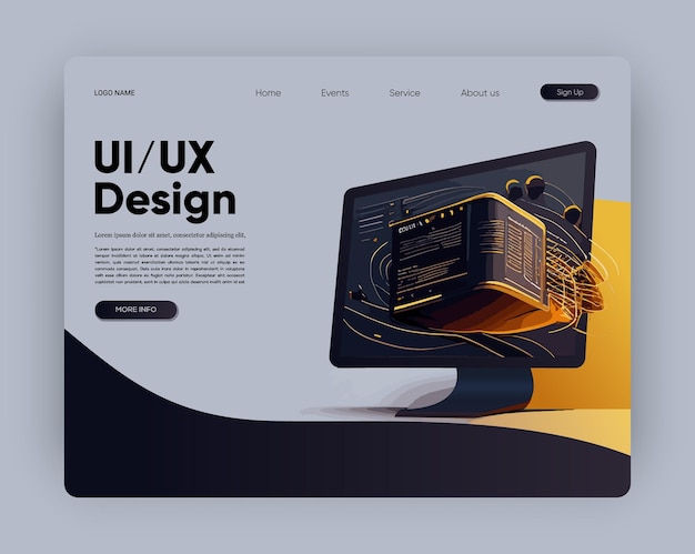 Vettore una pagina web per il design ui ux