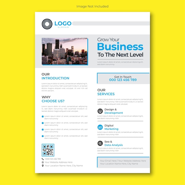 A web page for a website that says " create your business to the next level ".