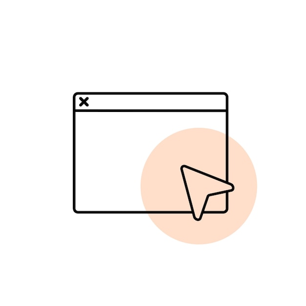 Web page with mouse cursor icon