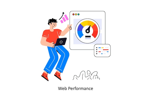 Web performance flat style design illustrazione vettoriale illustrazione di stock
