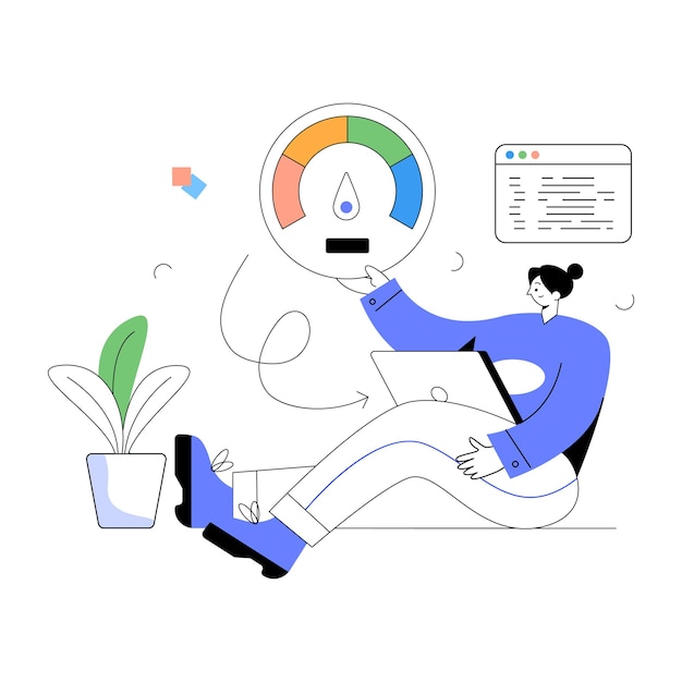 Web performance illustration designed in flat style