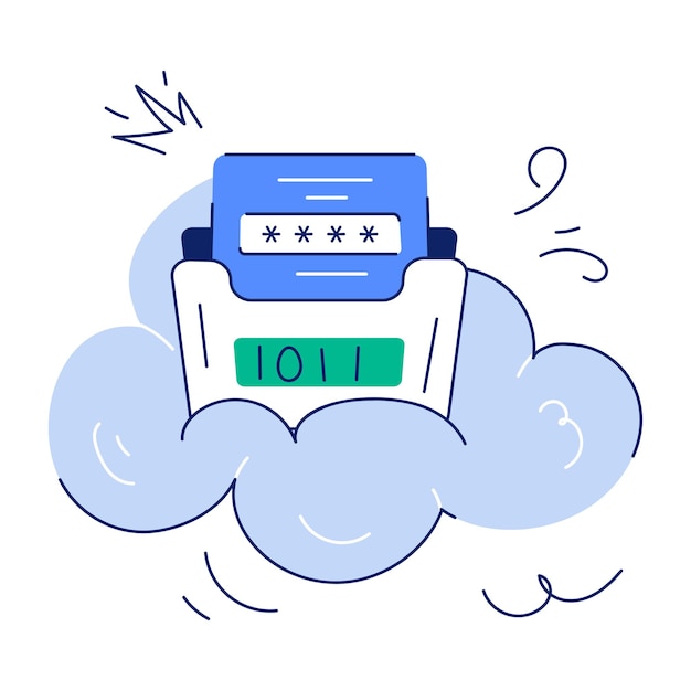 Web programming doodle mini illustrazione