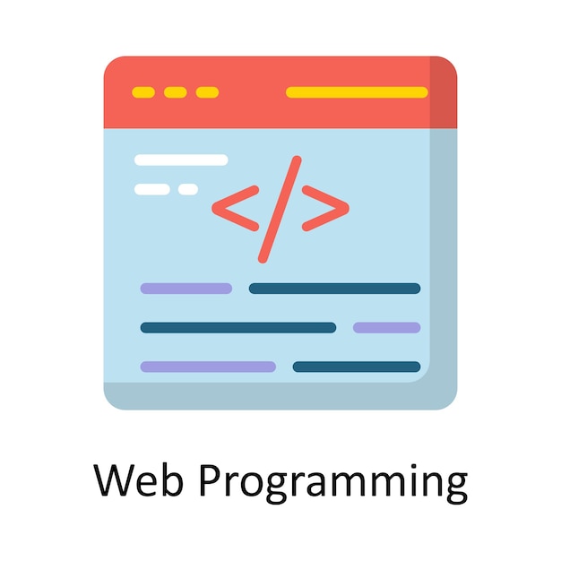 Vettore programmazione web vector flat icon design illustrazione