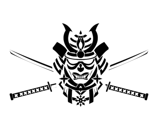 Vettore icona della maschera da samurai web