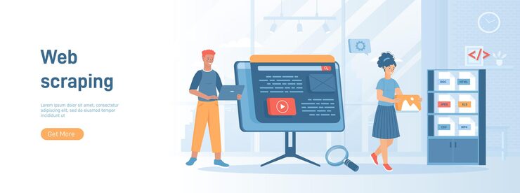 Vector web scraping technology for collecting data from web pages extracting content and data from websit