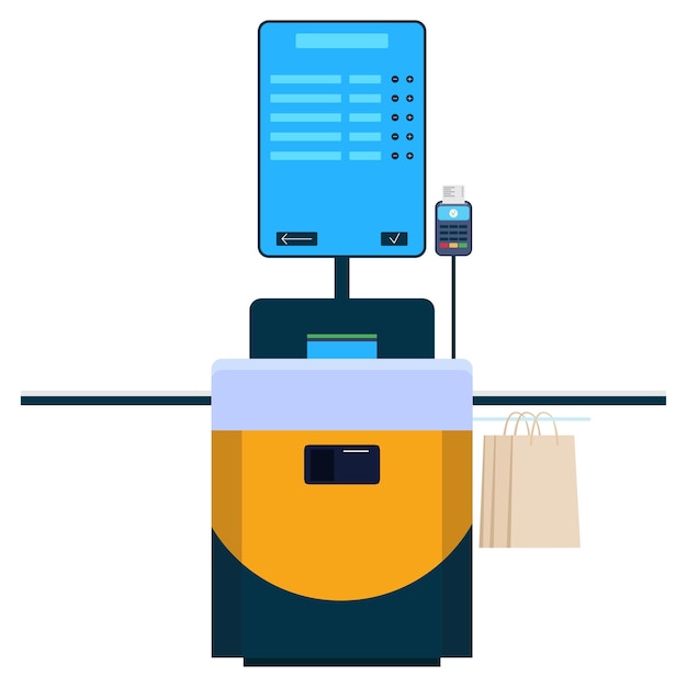 Web selfservice cash register on a white background