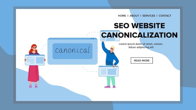 Web seo website canonicalization vector