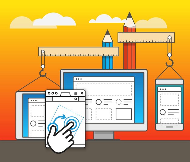 web site constructor vector illustration. web design concept