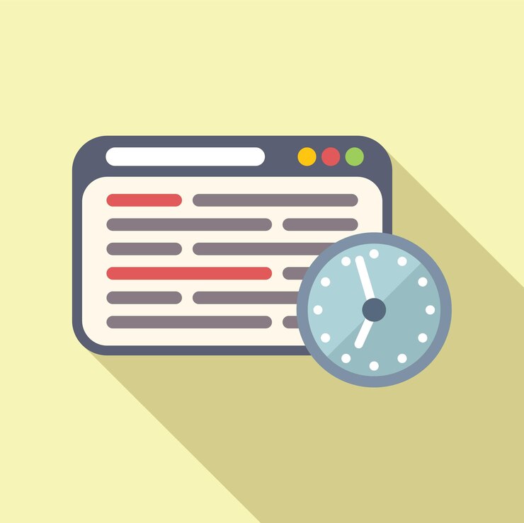 Vector web site duration work icon flat vector digital hour