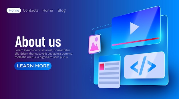Sito web ui elemento banner web concetto di sviluppo