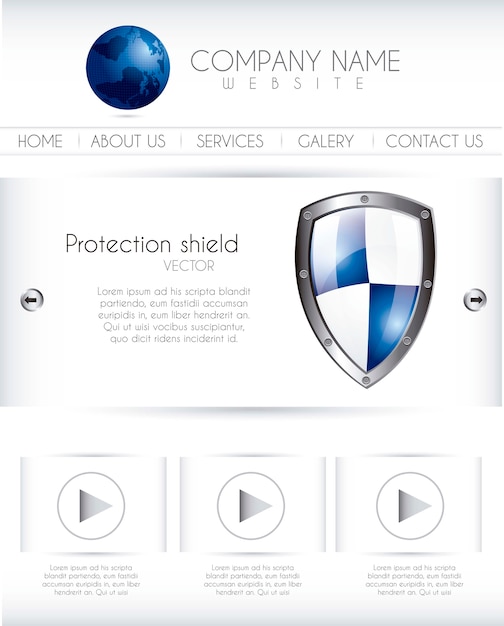 Web site with protection shield and earth