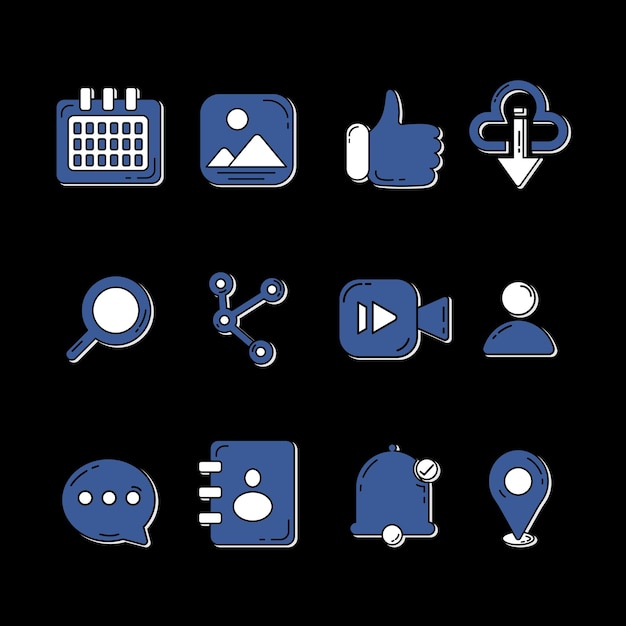 web and social media modern icon illustration