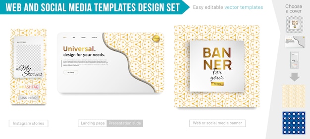 Vector web and social media templates design set