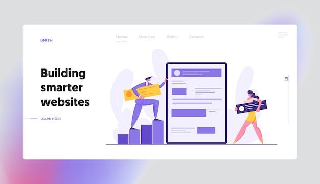 Web Software Development Concept Landing Page Set