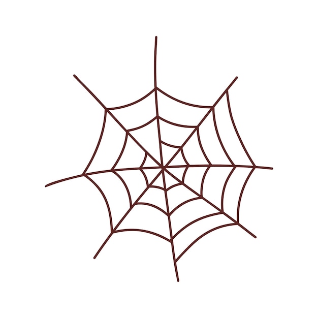 Web クモ クモの巣 ハロウィーン要素 トリック オア トリート コンセプト 手描きスタイルのベクトル図