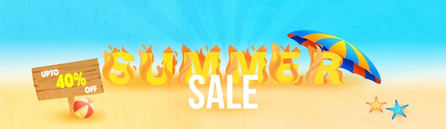 Vector web summer sale header or banner design