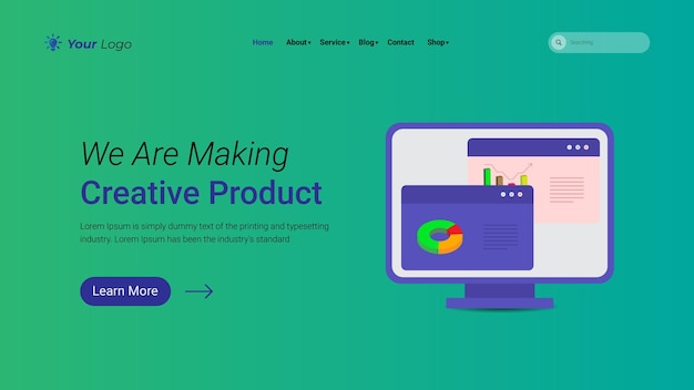 Vector web template idea for digital marketing agency minimal and creative design