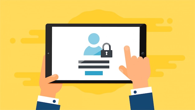 Web template of tablet login form