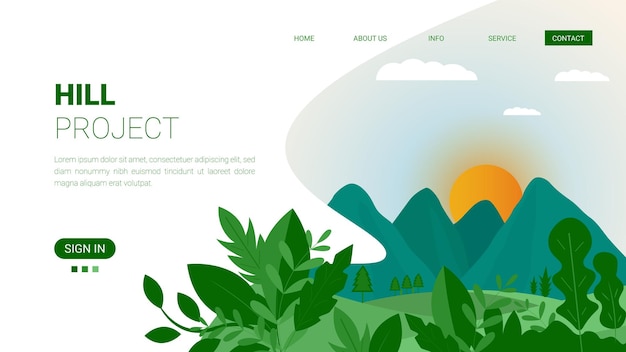 Web template vector design with nature