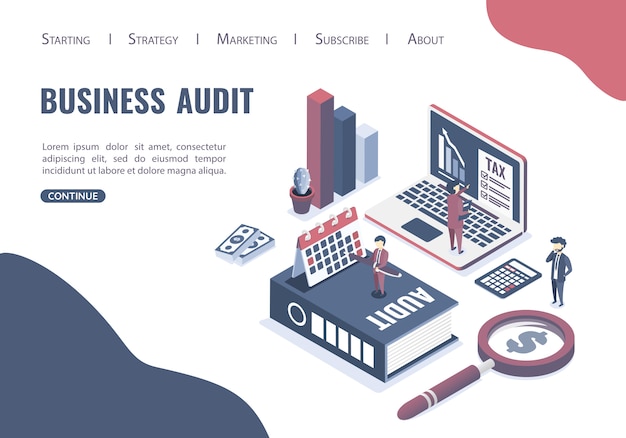 Modello web con il concetto di auditing aziendale.