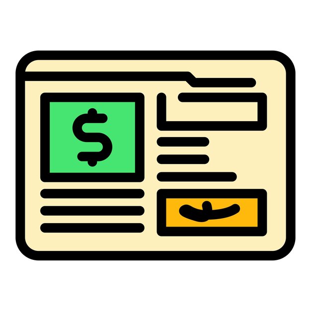 Web transfer money icon Outline web transfer money vector icon color flat isolated