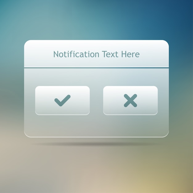 Web and UI Notification Message Window. .