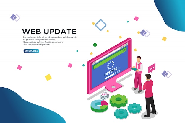 Web update vector illustratie concept