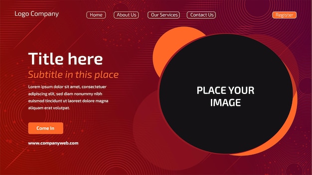 Web Vector Template in red and orange colors