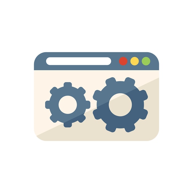 Web versnelling controle pictogram platte vector Plan scherm Datacenter geïsoleerd