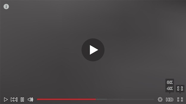 Web ビデオ プレーヤー高解像度ストリーミング サービス ベクトル図