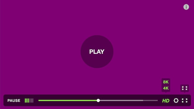 Web Video Player Hoge resoluties Streaming Service Vector illustratie
