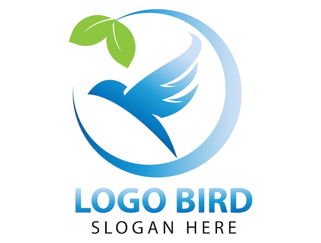 Web vliegend en stil blauw vogellogo, vogellogo