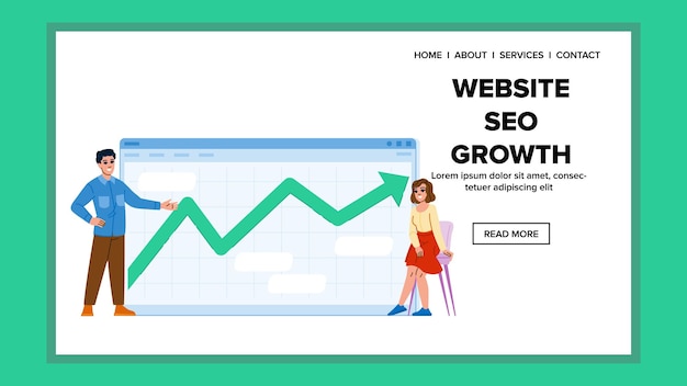 Vector web website seo growth vector
