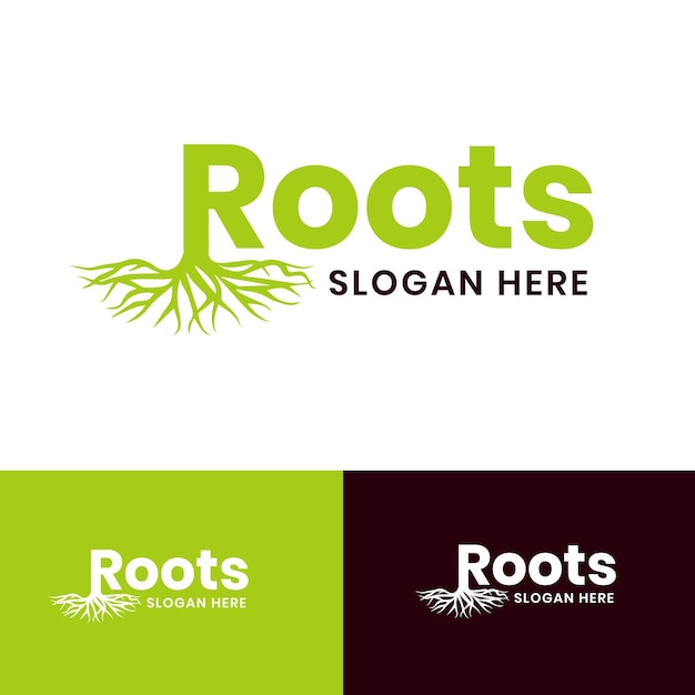 Vector webabstract tree with roots logo design template vector root logo icon design in vector