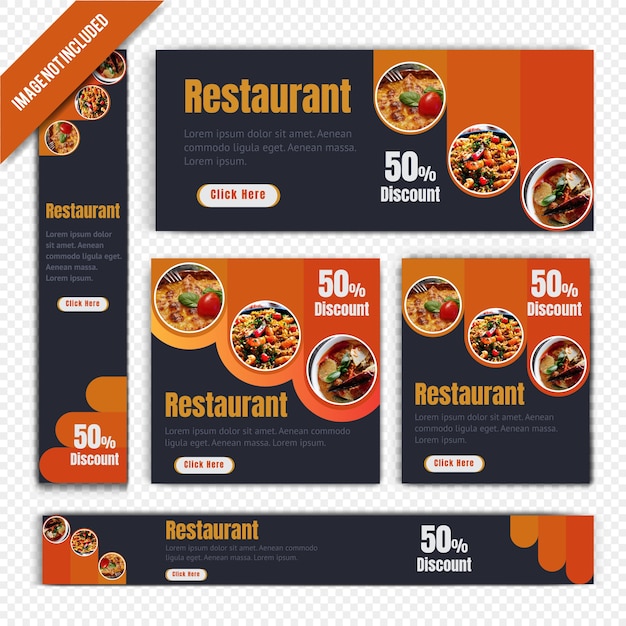 Webbanner ingesteld voor restaurant