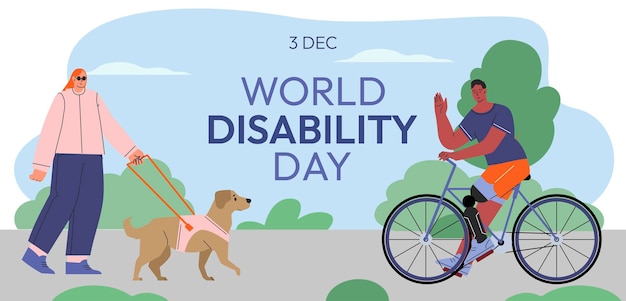 Webbannerconcept voor Wereldhandicapdag Mensen met een Handicap Internationale Dag van Personen wi