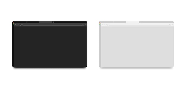Webbrowservenstermodel - donker en licht vensterthema. Webpaginavenster voor computer ui-sjabloon.