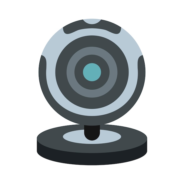 Webcam icon in flat style isolated on white background Video symbol