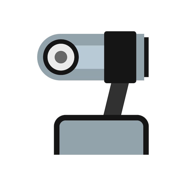 Webcam icon in flat style on a white background