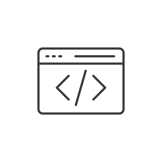 Webcode lijn icoon geïsoleerd op witte achtergrond