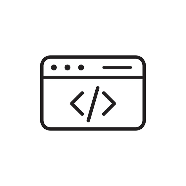 Webcode lijn icoon geïsoleerd op witte achtergrond