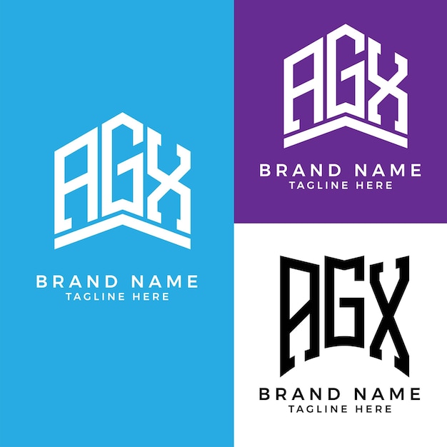 WebCreative initial letters AGX bundle logo designs.