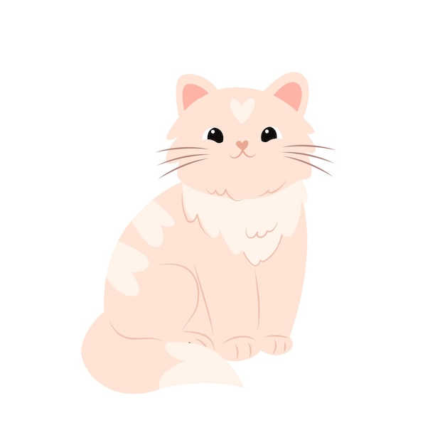 Вектор webcute кошачий мультфильм вектор иллюстрация изолирована на белом фоне